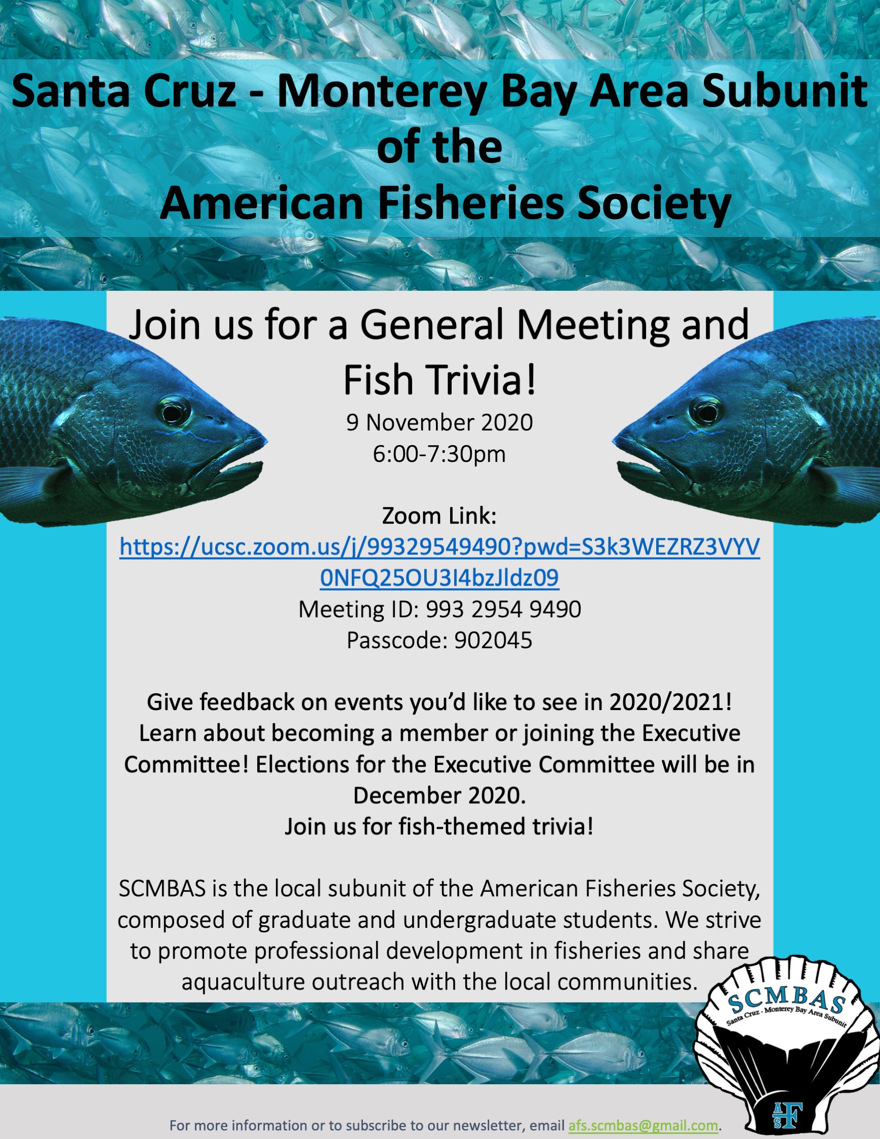 SCMBAS General Meeting and Fish Trivia!