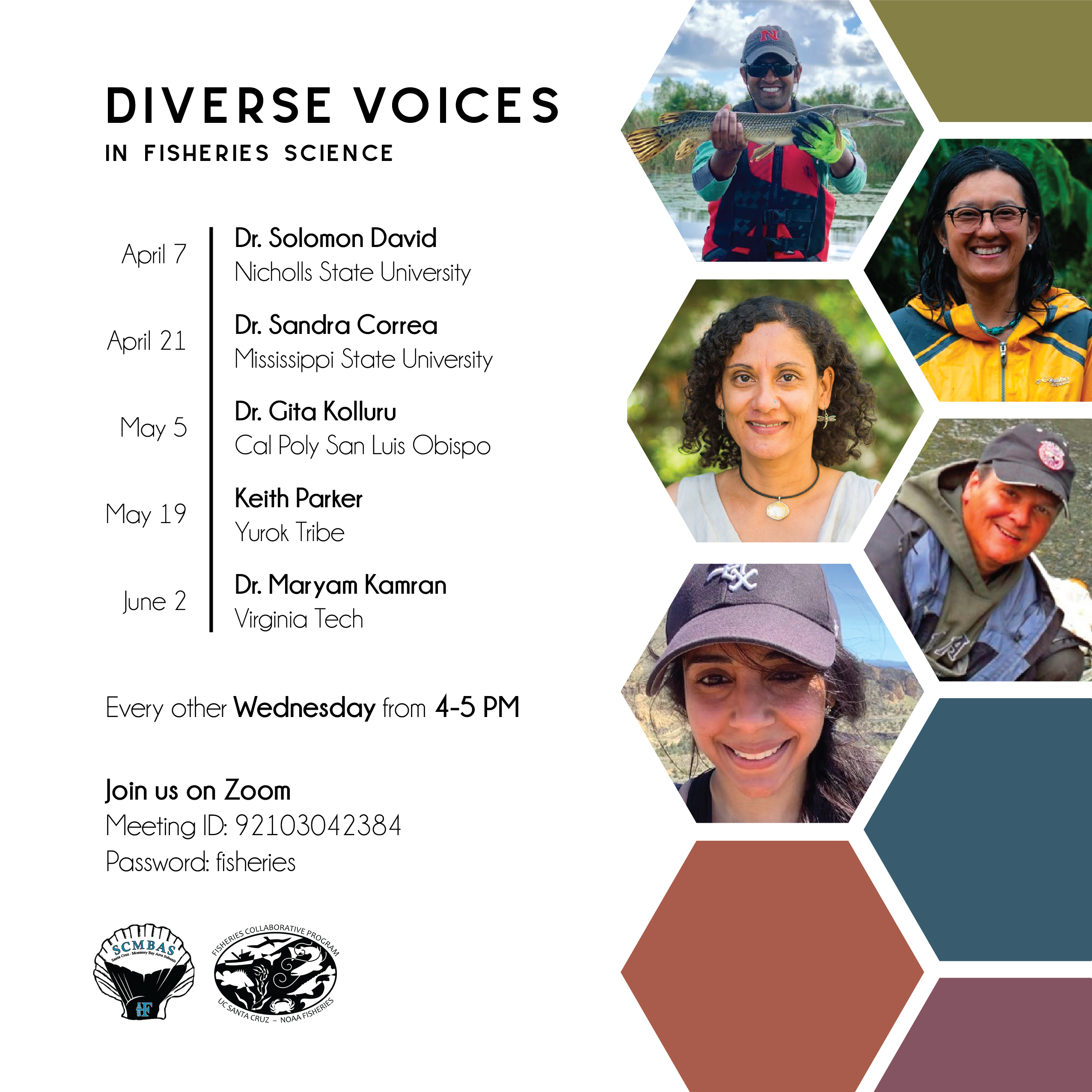 Announcing our final list for the spring seminar series, Diverse Voices in Fisheries Science!